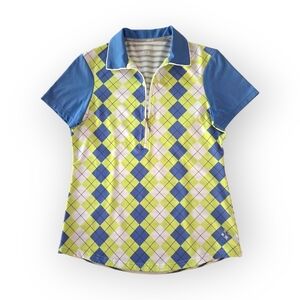 JOFIT Striped Argyle Polo Golf Tennis Club Shir Small
